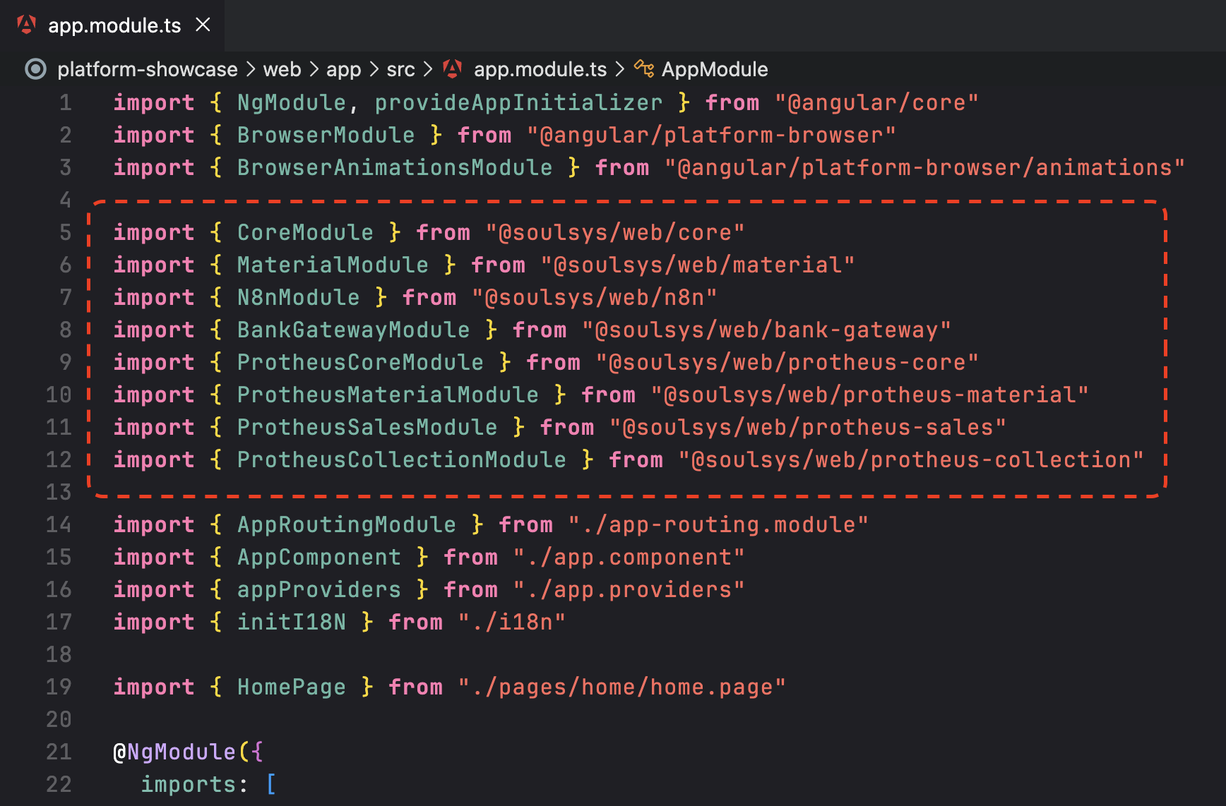 @soulsys/web code snippet