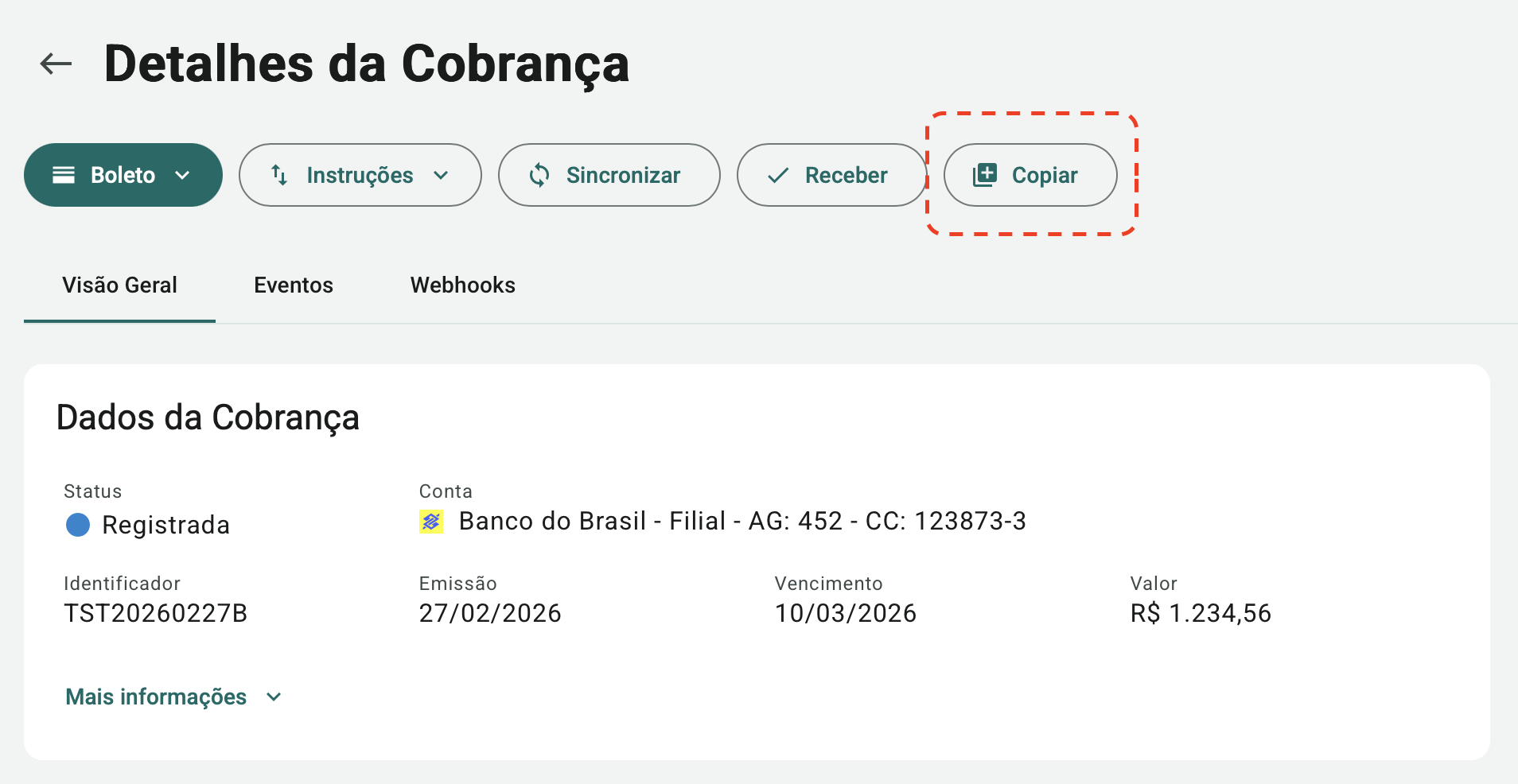 copiar cobrança