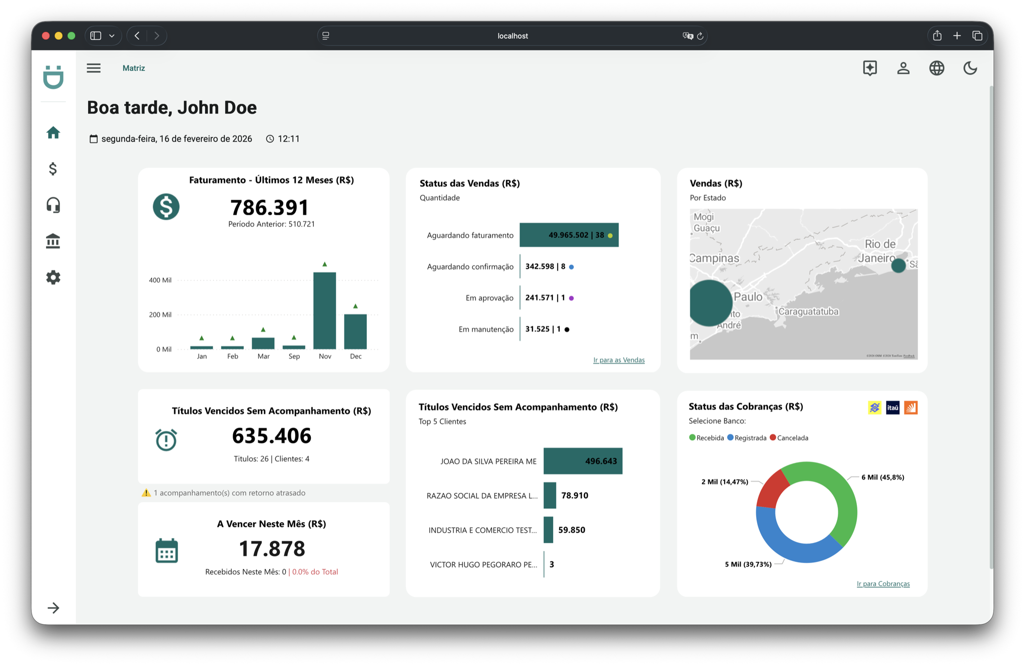 Screenshot da soulsys plataforma